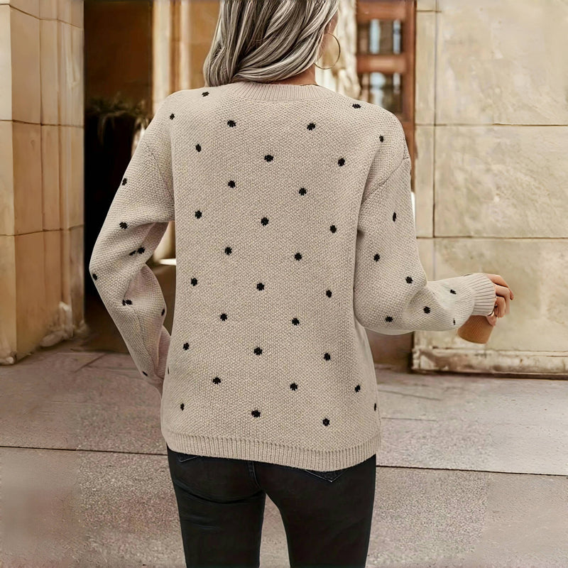 Nina™ | Maglione lavorato a maglia con pois