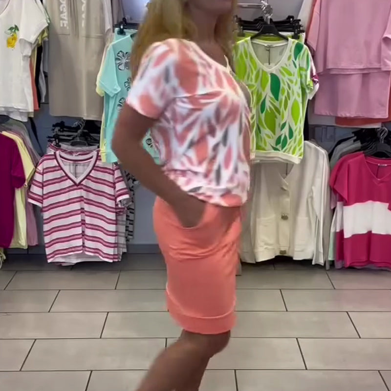 Potiskovaný top a stylový set pro ženy