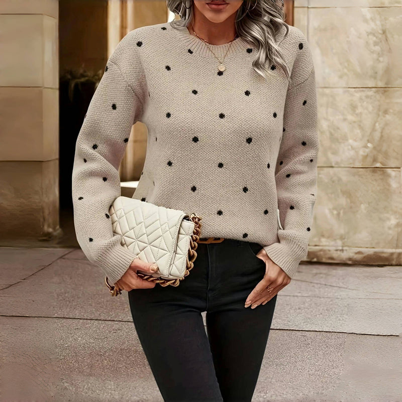 Nina™ | Maglione lavorato a maglia con pois