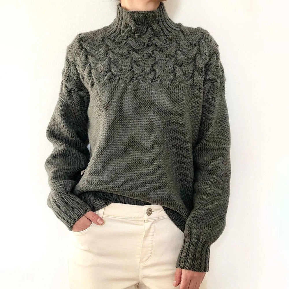 Elena | Caldo maglione a collo alto lavorato a maglia