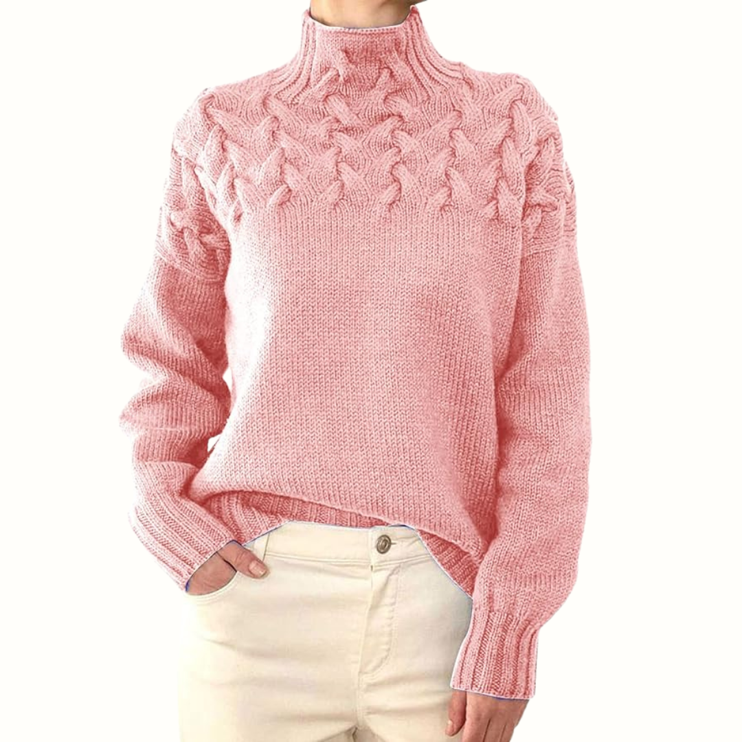 Elena | Caldo maglione a collo alto lavorato a maglia