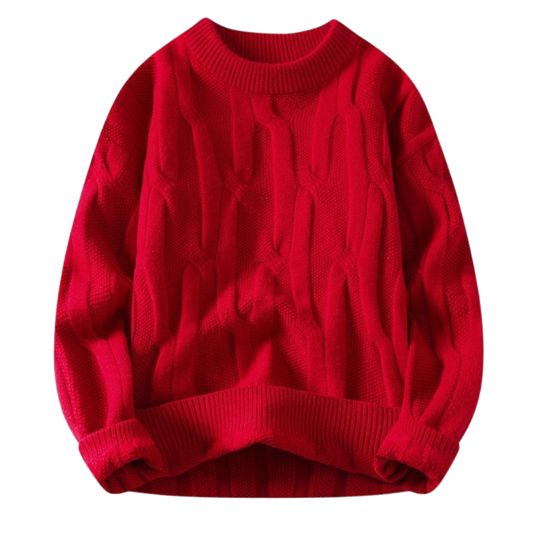 Maglione con motivo a treccia