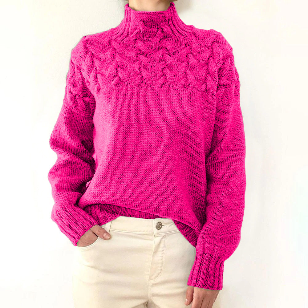 Elena | Caldo maglione a collo alto lavorato a maglia