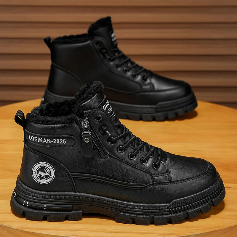 NordicStep™ Stivali Invernali da Uomo in Pelle a Taglio Alto