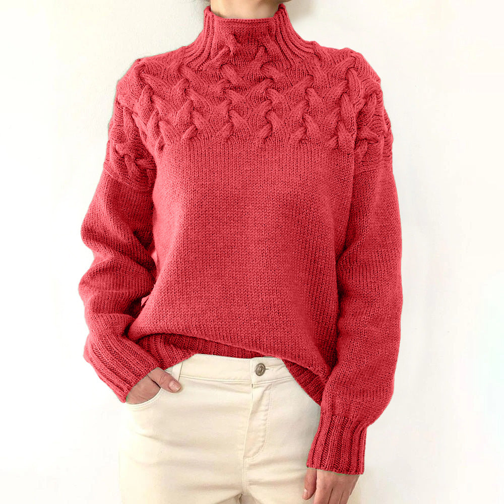 Elena | Caldo maglione a collo alto lavorato a maglia