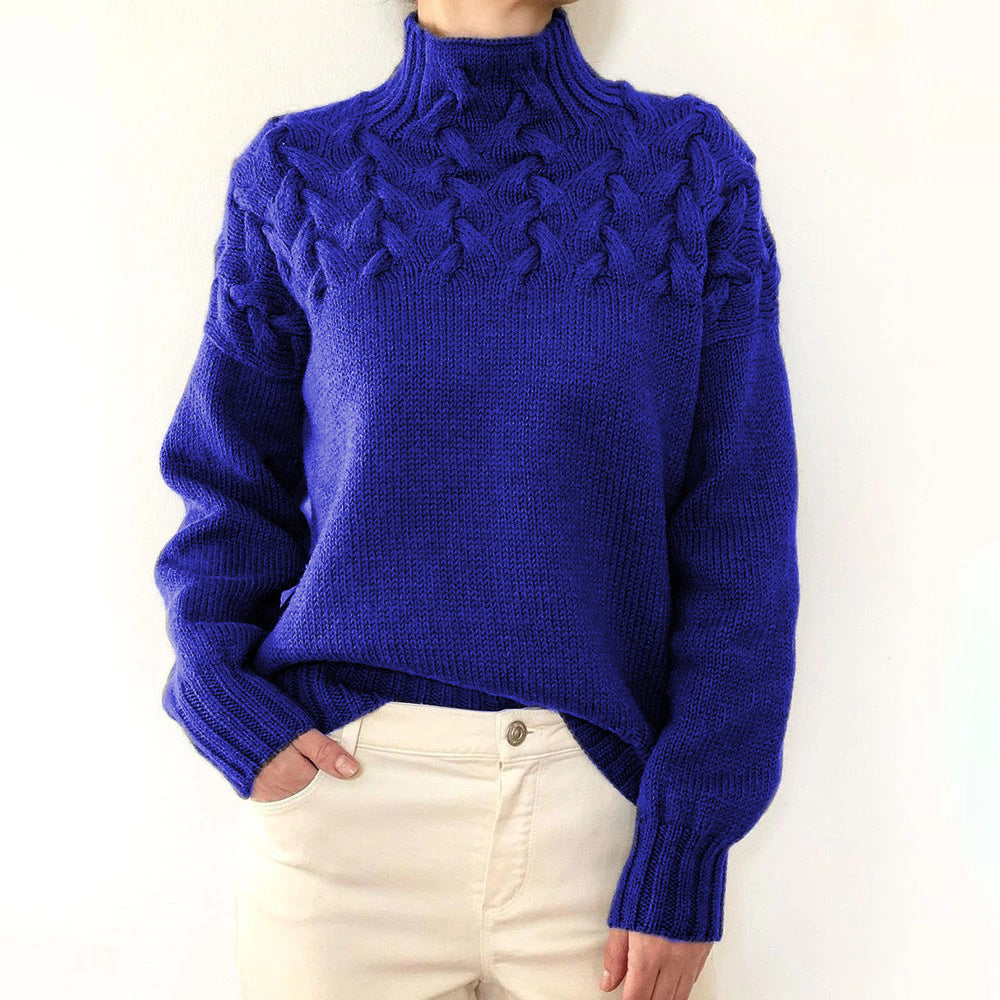 Elena | Caldo maglione a collo alto lavorato a maglia