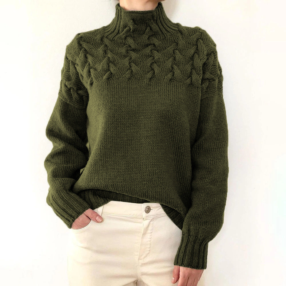 Elena | Caldo maglione a collo alto lavorato a maglia