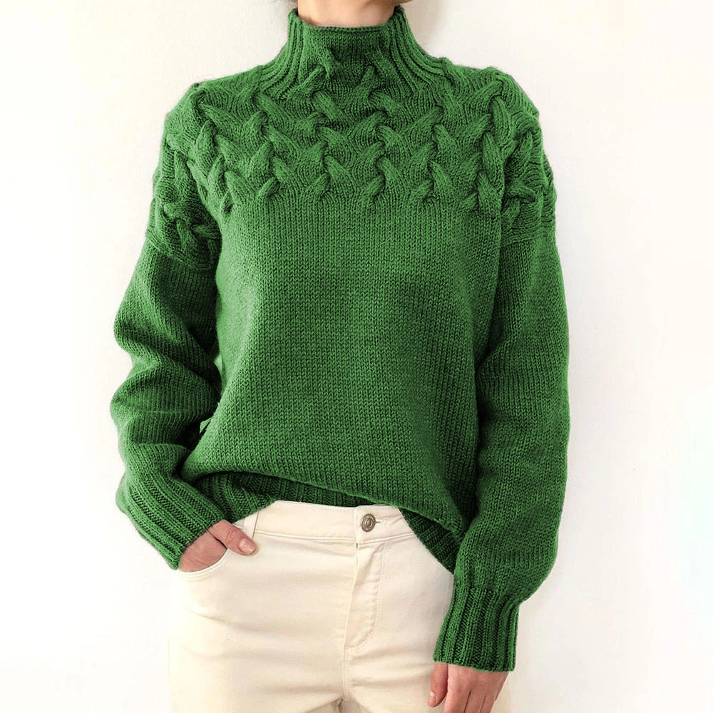 Elena | Caldo maglione a collo alto lavorato a maglia