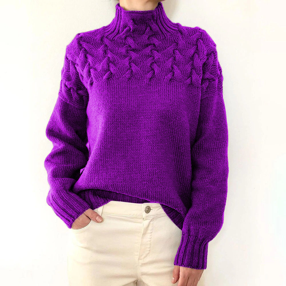 Elena | Caldo maglione a collo alto lavorato a maglia