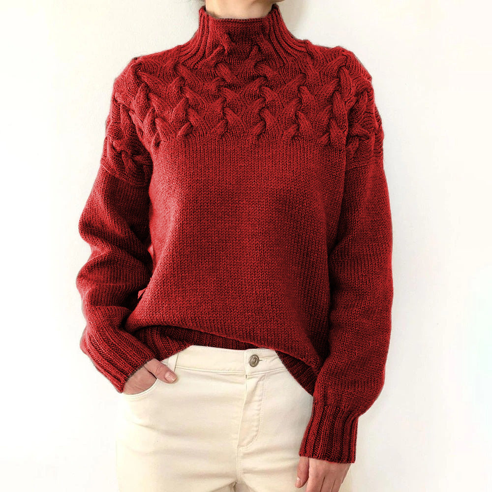 Elena | Caldo maglione a collo alto lavorato a maglia