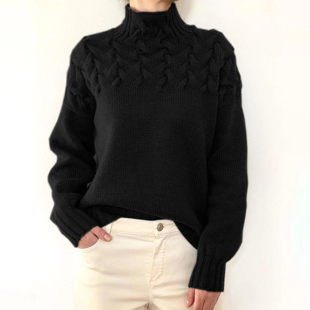 Elena | Caldo maglione a collo alto lavorato a maglia