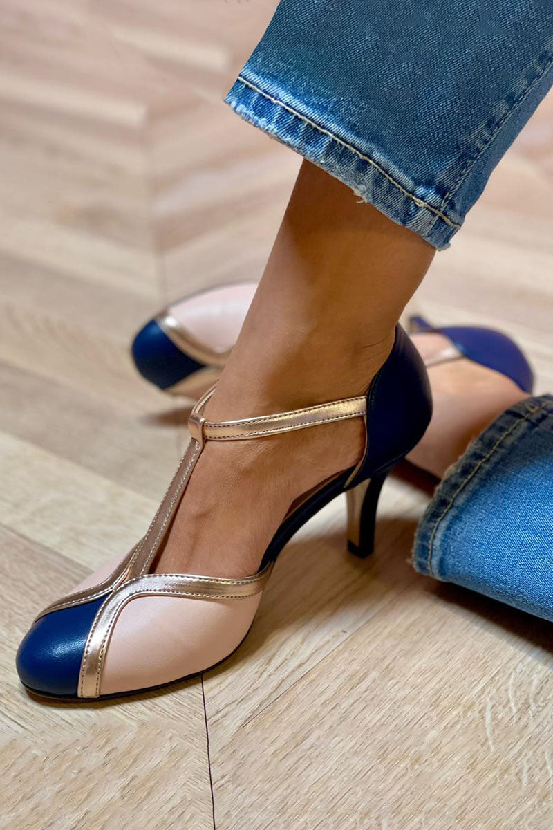 Alessia™ | Scarpe colorate e comode con punta tonda e cinturino a T