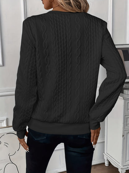 Amalie™ | Maglione da donna con zip e motivo a trecce