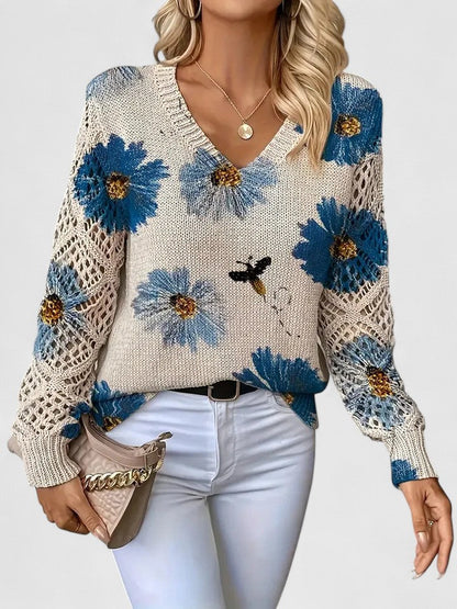 Catarina - Maglione a maglia con motivo floreale