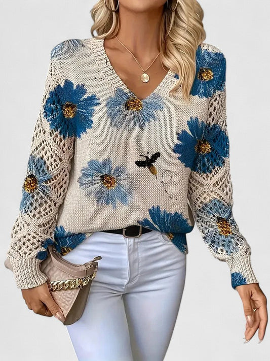 Catarina - Maglione a maglia con motivo floreale