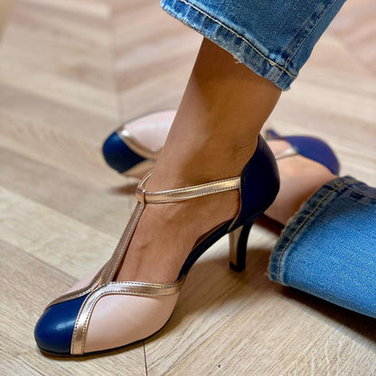 Alessia™ | Scarpe colorate e comode con punta tonda e cinturino a T