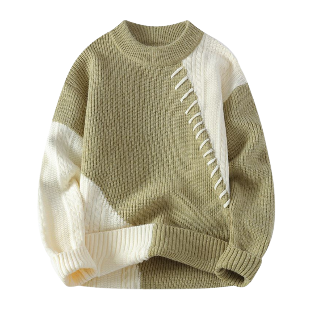 Maglione con motivo asimmetrico e trama unica