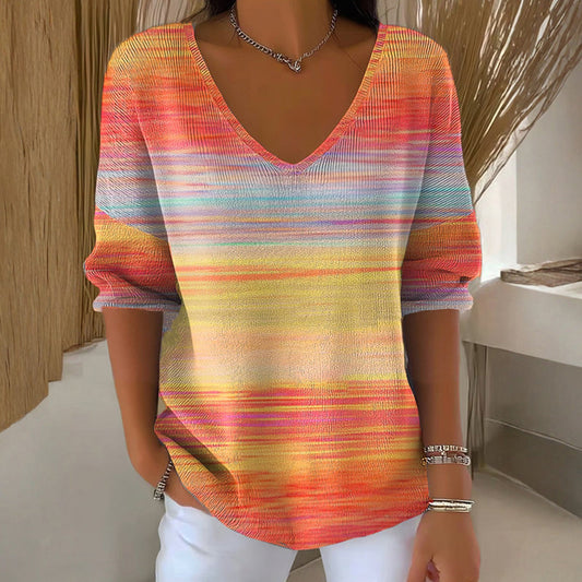 T-shirt con elementi sfumati e stampa casual
