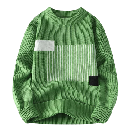 Maglione con blocchi geometrici di colore