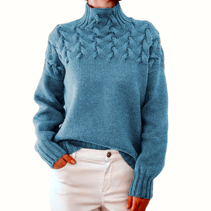Elena | Caldo maglione a collo alto lavorato a maglia