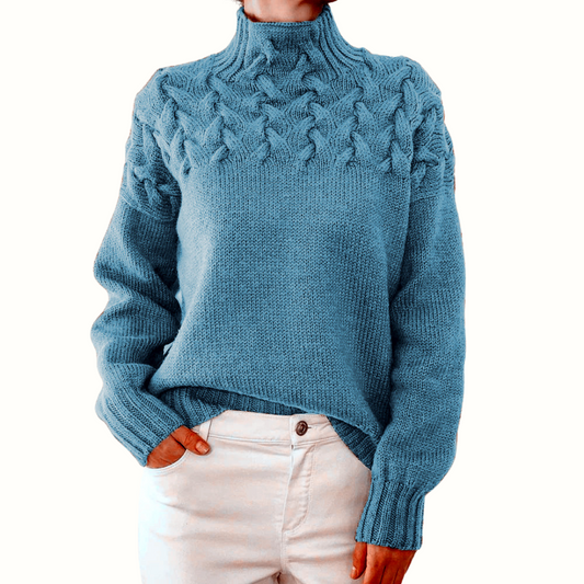 Elena | Caldo maglione a collo alto lavorato a maglia