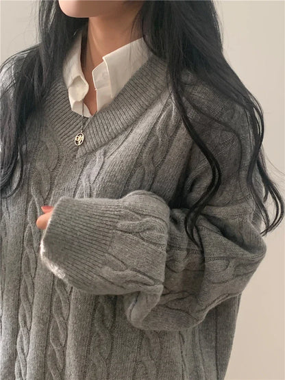 Realeft | Maglione Oversize con Scollo a V