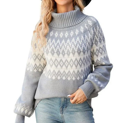 Maglione lavorato a maglia con collo alto da donna