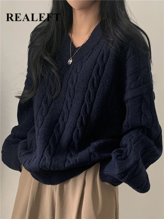 Realeft | Maglione Oversize con Scollo a V