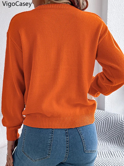 Maglione invernale da donna con collo patchwork