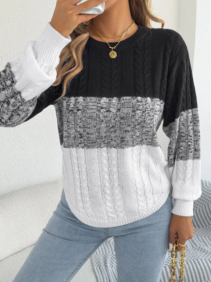 Maglione casual a righe da donna