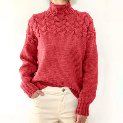 Elena | Caldo maglione a collo alto lavorato a maglia