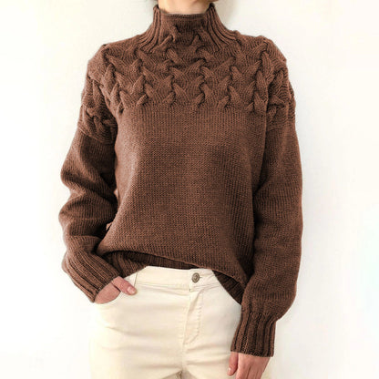 Elena | Caldo maglione a collo alto lavorato a maglia