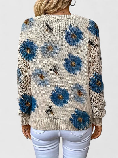 Catarina - Maglione a maglia con motivo floreale