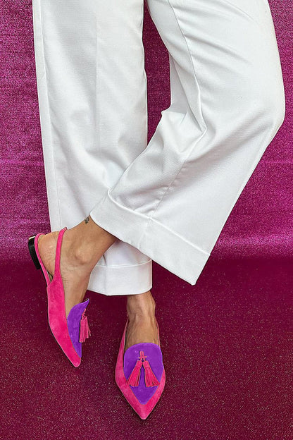Frendessa | Ballerine colorate con frange e cinturino decorativo alla caviglia