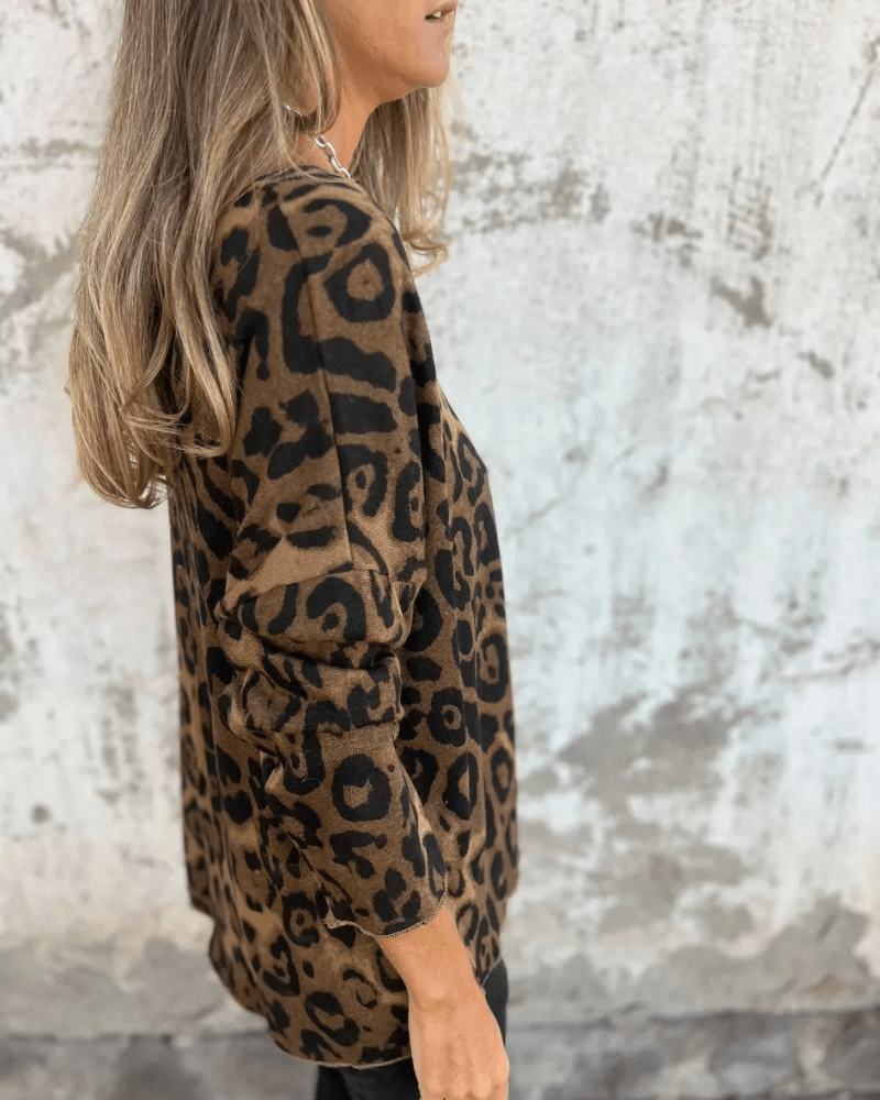 Elvéra | Top casual da donna con stampa leopardata