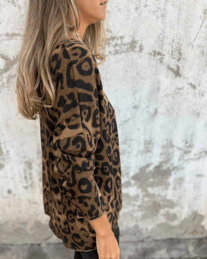 Elvéra | Top casual da donna con stampa leopardata