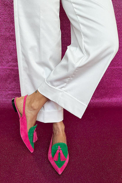 Frendessa | Ballerine colorate con frange e cinturino decorativo alla caviglia